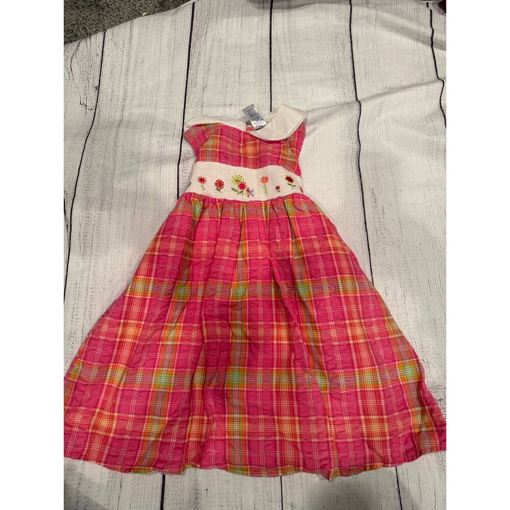 BT Kids Plaid Smocked Dress Size 5